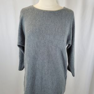 Worthington Womens Sweater Size M Gray Chunky Knit Dolman 3/4 Sleeve Side Zipper